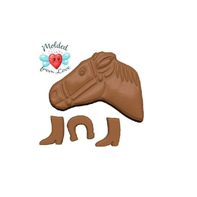 Retro Mid Century Inspired Horsehead Brooch and charms Set Handmade Plastic Resin Mold