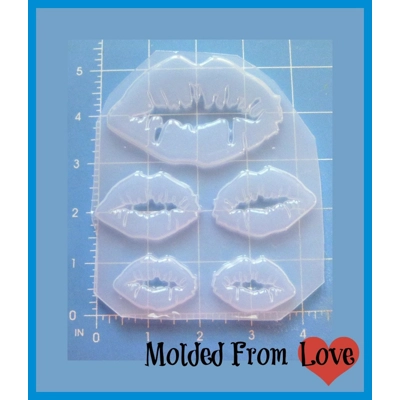 5 Sexy Lips Pallet Mold Flexible Plastic Handmade Resin Mold- 5 Sexy Lips Pallet Mold Flexible Plastic Handmade Resin Mold-