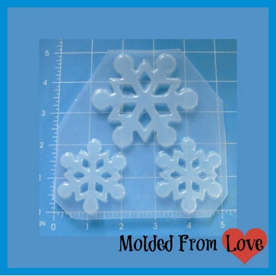 Ornate Snowflake Trio Plastic Resin Mold Ornate Snowflake Trio Plastic Resin Mold