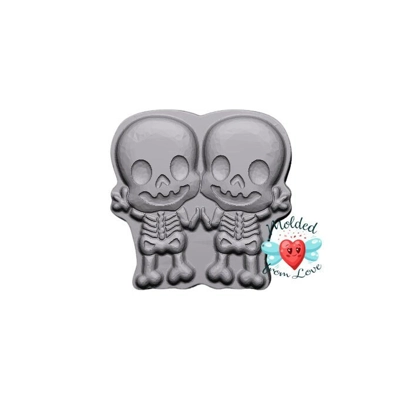 Kawaii Skeletwins Handmade Plastic mold, soap mold, bathbomb, bathbomb mold, chocolate mold, plaster Kawaii Skeletwins Handmade Plastic mold, soap mold, bathbomb, bathbomb mold, chocolate mold, plaster