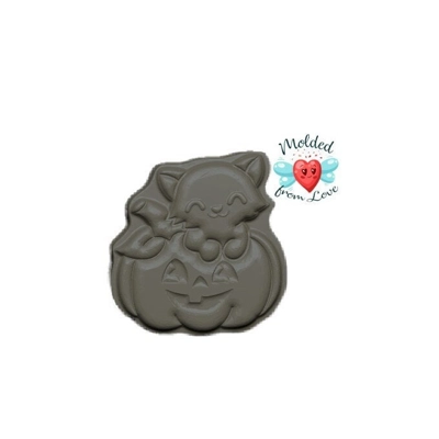 Kawaii Black Kitty in Pumpkin Handmade Plastic Mold BathBomb Mold | Plastic Mold | Soap Mold | Choco Kawaii Black Kitty in Pumpkin Handmade Plastic Mold BathBomb Mold | Plastic Mold | Soap Mold | Choco