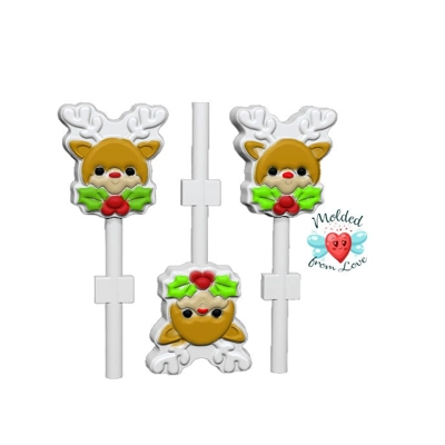 Kawaii Reindeer Lollypop/chocolate handmade plastic mold Kawaii Reindeer Lollypop/chocolate handmade plastic mold