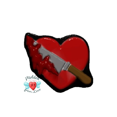 Bloody Butcher Knife Heart Valentine Soap Or Bath Bomb Handmade Plastic Mold,bathbomb, Chocolate mo Bloody Butcher Knife Heart Valentine Soap Or Bath Bomb Handmade Plastic Mold,bathbomb, Chocolate mo