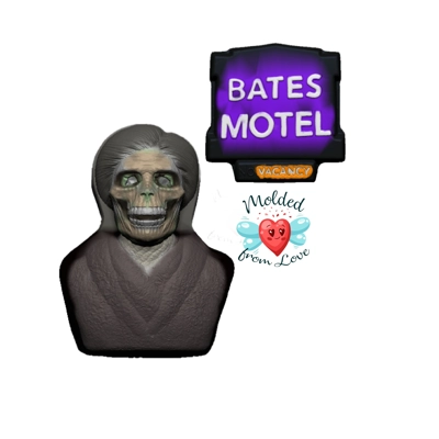 Vintage Horror Motel Set Sign and Decaying Mom Handmade Plastic Mold BathBomb Mold | Plastic Mold | Vintage Horror Motel Set Sign and Decaying Mom Handmade Plastic Mold BathBomb Mold | Plastic Mold |
