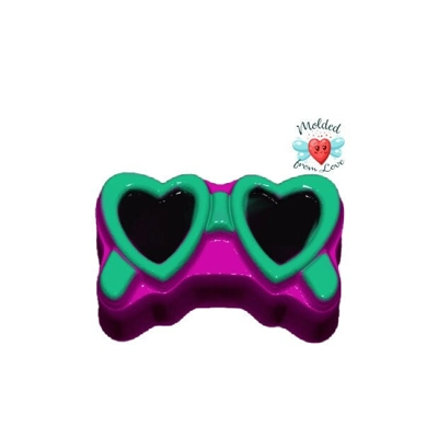 Heart Glasses Folded Soap Or Bath Bomb Handmade Plastic Resin Mold Heart Glasses Folded Soap Or Bath Bomb Handmade Plastic Resin Mold