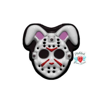 HORROR Easter Hockey Mask Bunny Soap Or Bath Bomb Handmade Plastic Resin Mold HORROR Easter Hockey Mask Bunny Soap Or Bath Bomb Handmade Plastic Resin Mold