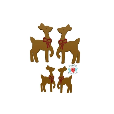 Retro Vintage Reindeer and two small With A BOW Reindeer Handmade Plastic mold Retro Vintage Reindeer and two small With A BOW Reindeer Handmade Plastic mold