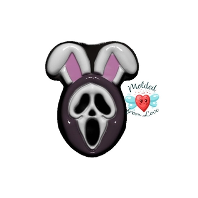 HORROR Easter Scream Bunny Soap Or Bath Bomb Handmade Plastic Resin Mold HORROR Easter Scream Bunny Soap Or Bath Bomb Handmade Plastic Resin Mold