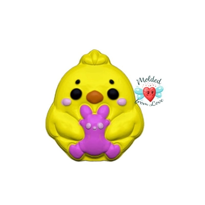 Kawaii Little Chick with Bunny Handmade Plastic Mold BathBomb Mold | Plastic Mold | Soap Mold | Choc Kawaii Little Chick with Bunny Handmade Plastic Mold BathBomb Mold | Plastic Mold | Soap Mold | Choc
