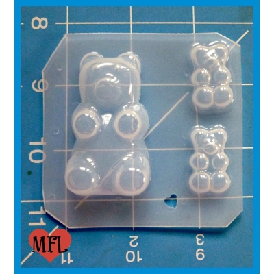 1 large Gummy Bear and two small Bears Handmade Plastic Handmade Resin Mold 1 large Gummy Bear and two small Bears Handmade Plastic Handmade Resin Mold