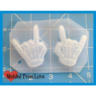 Rock ON Skeleton Hands Plastic Handmade Resin Mold Rock ON Skeleton Hands Plastic Handmade Resin Mold