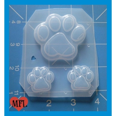Large Paw and 2 smaller Paws Handmade Flexible Plastic Resin Mold Large Paw and 2 smaller Paws Handmade Flexible Plastic Resin Mold