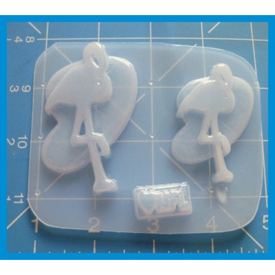 MFL Exclusive set of 2 Retro Vintage Style Single Flamingo Shapes handmade Plastic Mold MFL Exclusive set of 2 Retro Vintage Style Single Flamingo Shapes handmade Plastic Mold