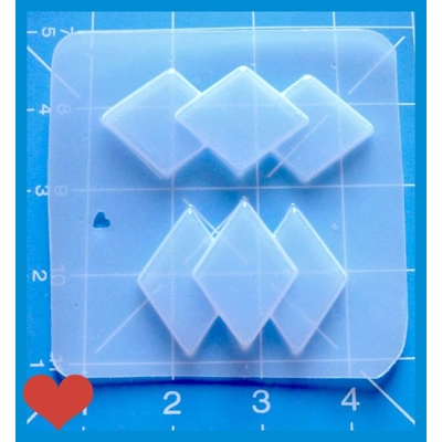 2 Retro Rockabilly 50's Art Deco Diamond Brooches Plastic Handmade Resin Mold 2 Retro Rockabilly 50's Art Deco Diamond Brooches Plastic Handmade Resin Mold