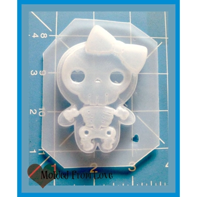 MFL Kawaii Layered Skeleton Girl  Handmade Plastic Resin Mold
