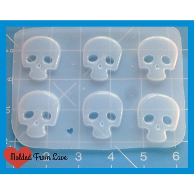6 Kawaii 1" flat Skull Shapes Handmade plastic Mole 6 Kawaii 1" flat Skull Shapes Handmade plastic Mole