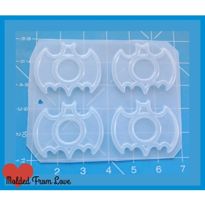 Set of 4 Bat Cameo Settings Handmade Plastic Mold