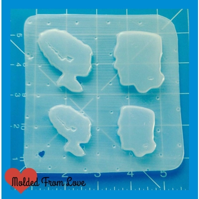 2 Sets New Frank and Bride Silhouettes Handmade Flexible Plastic Resin Mold 2 Sets New Frank and Bride Silhouettes Handmade Flexible Plastic Resin Mold