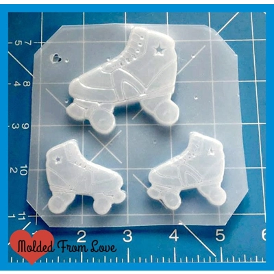 Set of 3 Retro Rollerskates Handmade Plastic Resin Mold Set of 3 Retro Rollerskates Handmade Plastic Resin Mold