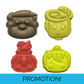 Retro Cave Family Characters..