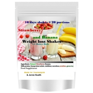 Strawberry and Banana Keto weight loss meal replacement sh..