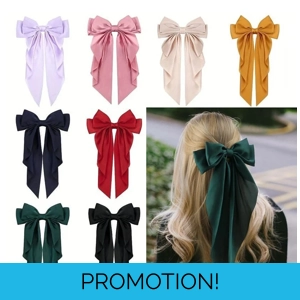 Beautiful Large Satin bow,with Clip,Ribbon|Elegant,Versatile Style!Stylish Hair Accessories Gift