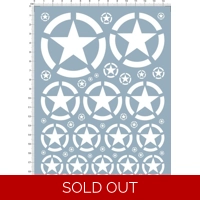 WWII US Star Decals Sheet