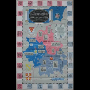 Original Railway Poster A Map Of Cambridgeshire And Huntingdonshire Produced By British Railways By Ramos