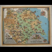 Original British Railway Poster A Map Of Yorkshire By Estra Clark