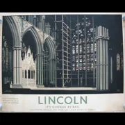 Original LNER Railway Poster Lincoln Angel Choir Lincoln Cathedral Now In Process Of Restoration At A Cost Of £30,000 It's Quicker By Rail by Fred Taylor