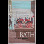 Original Railway Poster Bath In 1828 By The New Steam Carriage Today By Western Region By Eric Fraser