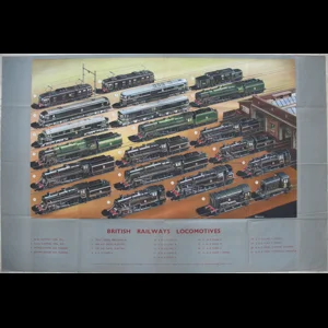 Original Railway Poster British Railways Locomotives By Arthur Nigel Wolstenholme