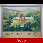 Original Railway Poster GWR Buckfast Abbey Devon Claude Buckle