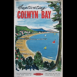 Original Railway Poster Captivating Colwyn Bay By Peter Collins