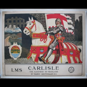 Original LMS Railway Poster Carlisle The Gateway To Scotland Maurice Greiffenhagen