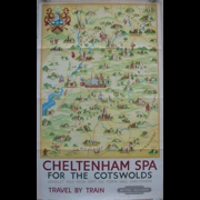 Original Railway Poster Cheltenham Spa For The Cotswolds Travel By Train By Kerry Lee