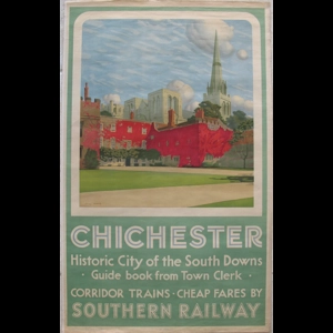 Original Southern Railway Poster Chichester Historic City of The South Downs By Charles Pears