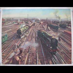 Original Railway Poster Clapham Junction Untitled By Terence Cuneo