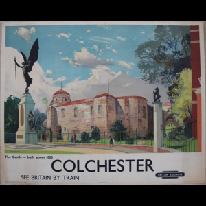 Original Railway Poster Colchester The Castle Built About 1080 See Britain By Train By Jack Merriott