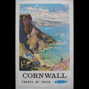 Original Railway Poster Cornwall Coast Travel By Train By Jack Merriott