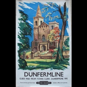 Original Railway Poster Dunfermline Abbey By Kenneth Steel