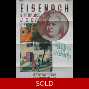 Original Railway Poster Eisenach Birthplace Of JS Bach LNER Via Harwich By Austin Cooper
