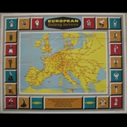 Original Railway Poster European Railway Services System Map 1959