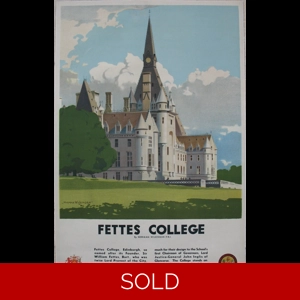 Original Railway Poster Fettes College Famous Public Schools On The LMS By Norman Wilkinson