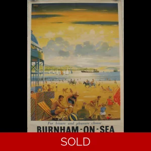 Original British Railway Poster For Leisure And Pleasure Choose Burnham On Sea Somerset By John S Smith
