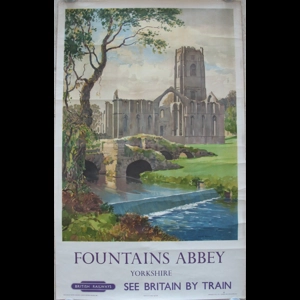 Original Railway Poster Fountains Abbey Yorkshire See Britain By Train By Gyrth Russell