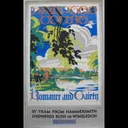 Original Railway Poster London Transport Hampton Court Romance and Gaiety By Tram From Hammersmith Shepherds Bush or Wimbledon Underground By Frederick Charles Herrick