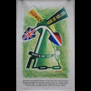 Original Railway Poster Harwich Hook of Holland Night Day Services 1950 By Pieter Huveneers