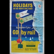Original Railway Poster Holidays On The North East Coast Its Quicker If You Go By Rail