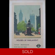 Original London Transport Railway Poster Houses Of Parliament By Herbert Alker Tripp